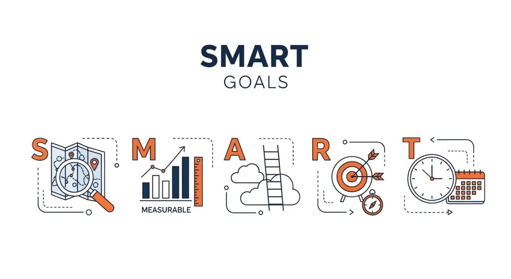 Image that represents SMART goals as part of the Monday Simon Manager development program
