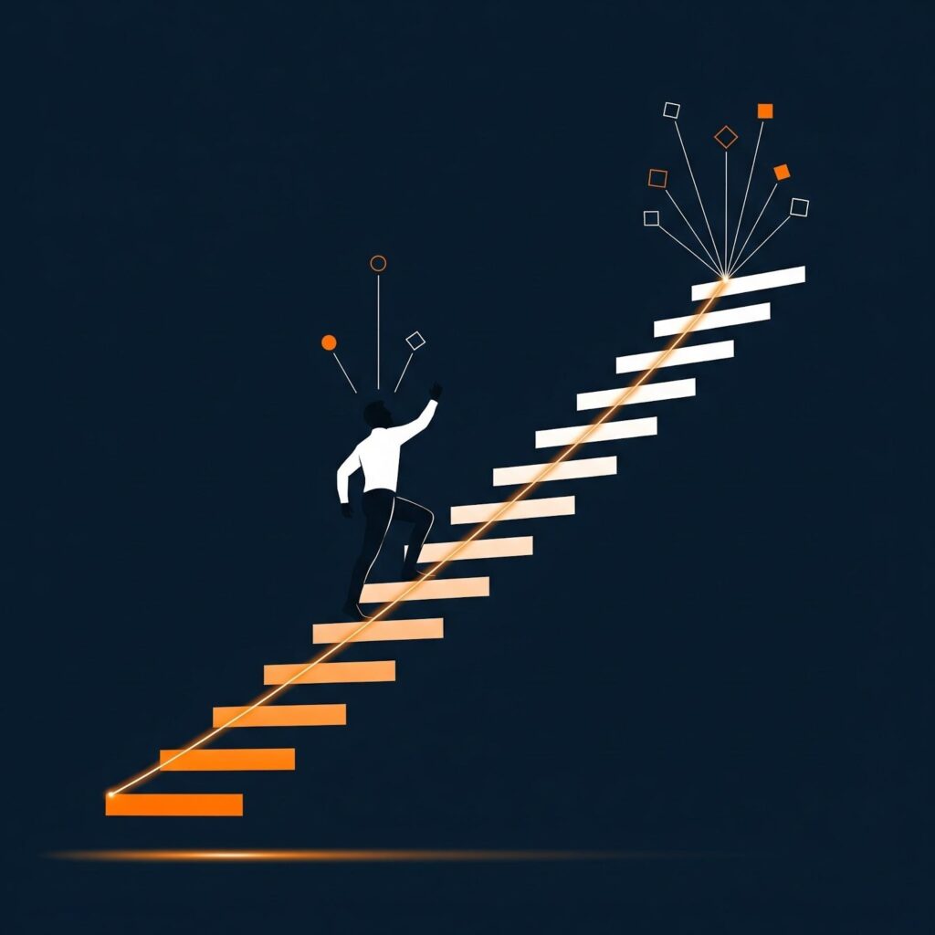 An high potential employee hike a higher career ladder